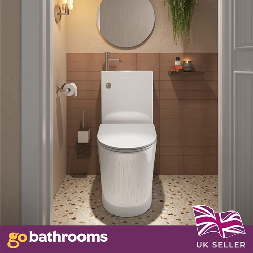 Toilet with sink - on, top