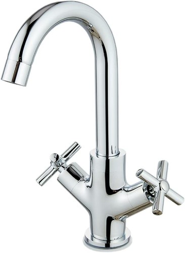 Chrome basin mixer - basin, dual