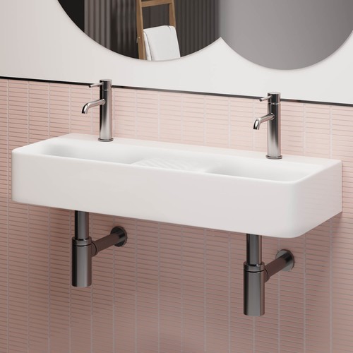 White square wall hung - white,