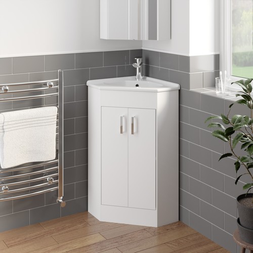 White corner vanity unit with - vanity,
