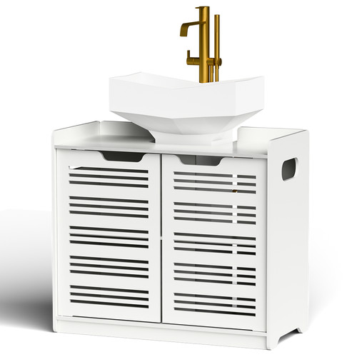 White double door under sink - double,