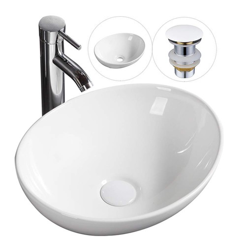 Modern oval bathroom - oval,